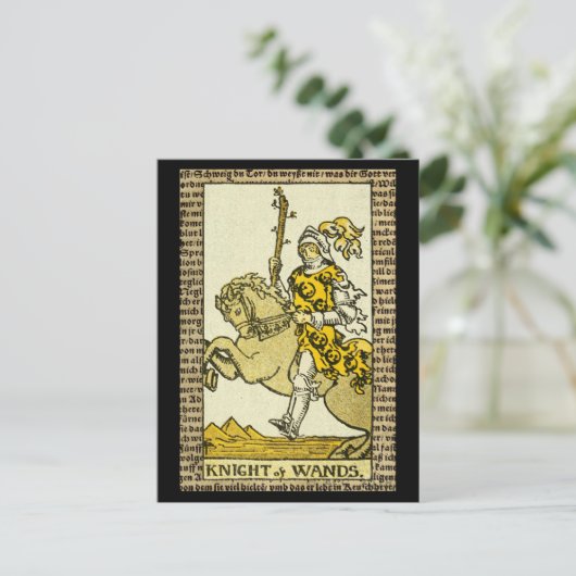 Knight of Wands Tarot Briefkaart (Staand voorkant)