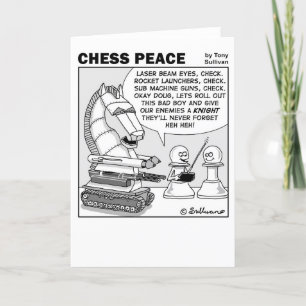 Knight om Chess Peace Cartoon te herinneren Kaart