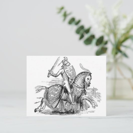 Knight on Horsback Briefkaart (Staand voorkant)
