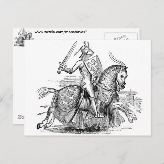 Knight on Horsback Briefkaart (Voorkant / Achterkant)