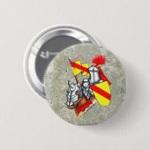 Knight on Horse Red Yellow Art Ronde Button 5,7 Cm (Voorkant /achterkant)