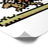 Knight on Horseback 8-bits Pixel Art Poster (Hoek)