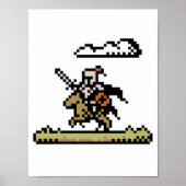 Knight on Horseback 8-bits Pixel Art Poster (Voorkant)