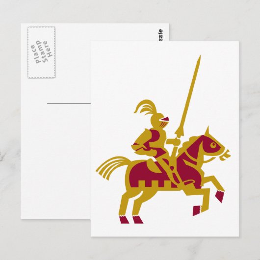 Knight on Horseback Briefkaart (Voorkant / Achterkant)