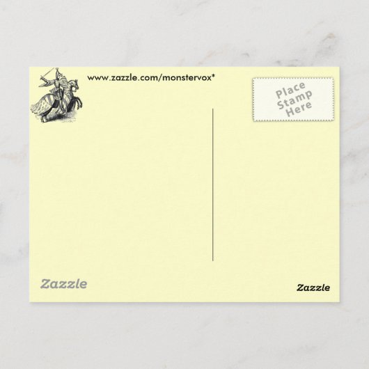Knight on Horseback Briefkaart (Achterkant)
