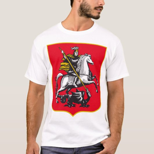 Knight on horseback killing the dragon t-shirt (Voorkant)