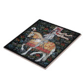Knight on Horseback Montacute Tapestry Tile Trivet Tegeltje (Zijkant)