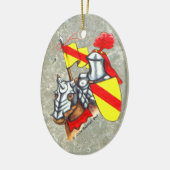 Knight on Horseback Painting Keramisch Ornament (Links)