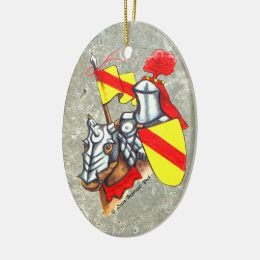 Knight on Horseback Painting Keramisch Ornament (Links)