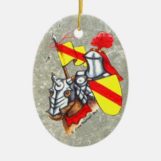 Knight on Horseback Painting Keramisch Ornament (Voorkant)