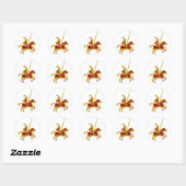 Knight on Horseback Ronde Sticker (Vel)