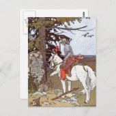 Knight on White Horse Briefkaart (Voorkant / Achterkant)