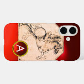 Knight op een kweekpaard Rood Ruby Gem Monogram Case-Mate iPhone Case (Achterkant (horizontaal))
