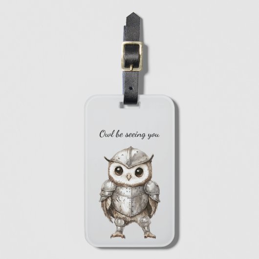 Knight Owl in Shining Armor Bagagelabel (Voorkant (verticaal))