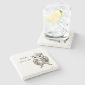 Knight Owl in Shining Armor Stenen Onderzetter (Zijkant)