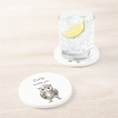 Knight Owl in Shining Armor Zandsteen Onderzetter (Zijkant)