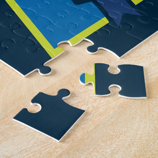 Knight prince crest gepersonaliseerd beer blauw gr legpuzzel (Zijkant)