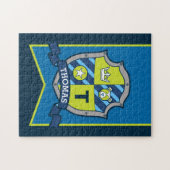 Knight prince crest gepersonaliseerd beer blauw gr legpuzzel (Horizontaal)