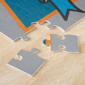 Knight prince crest gepersonaliseerd wolf oranje b legpuzzel (Zijkant)