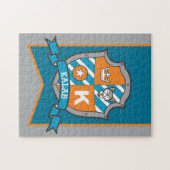 Knight prince crest gepersonaliseerd wolf oranje b legpuzzel (Horizontaal)
