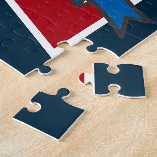 Knight prince crest gepersonaliseerde arend rood b legpuzzel (Zijkant)