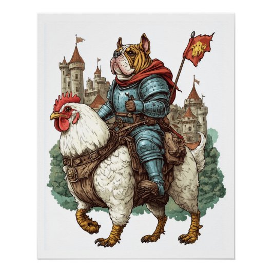 Knight Pup � Middeleeuwse Helden Hond Perfect Poster (Voorkant)