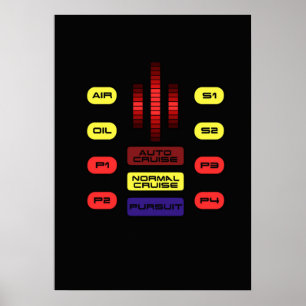 Knight Rider KITT Car Dashboard Grafisch Poster