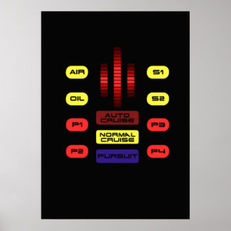 Knight Rider KITT Car Dashboard Grafisch Poster