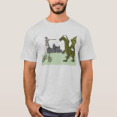 Knight Riding a Tall Bike Sting A Dragon T-shirt (Voorkant)