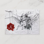 KNIGHT RITING ON PEGASUS MONOGRAM Gold metallic Visitekaartje (Achterkant)