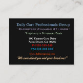 Knight Rose Professional Caregiver  Visitekaartje (Achterkant)