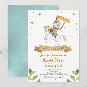 Knight Royal Medieval Boy Birthday Invitation Kaart