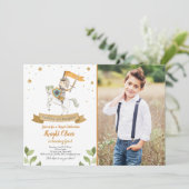 Knight Royal Medieval Boy Birthday Invitation Kaart (Staand voorkant)