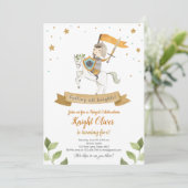 Knight Royal Medieval Boy Verjaardag Uitnodiging (Staand voorkant)