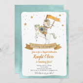 Knight Royal Medieval Boy Verjaardag Uitnodiging (Voorkant / Achterkant)