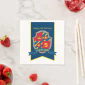 Knight shield 5e verjaardag medieval party napkins servet (Insitu)