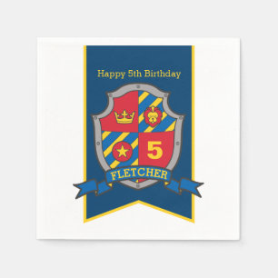Knight shield 5e verjaardag medieval party napkins servet