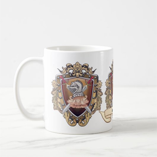 Knight Shield Achternaam Koffiemok (Links)