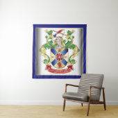 Knight Shield Dragon Monogram Blue Wandkleed (In situ)