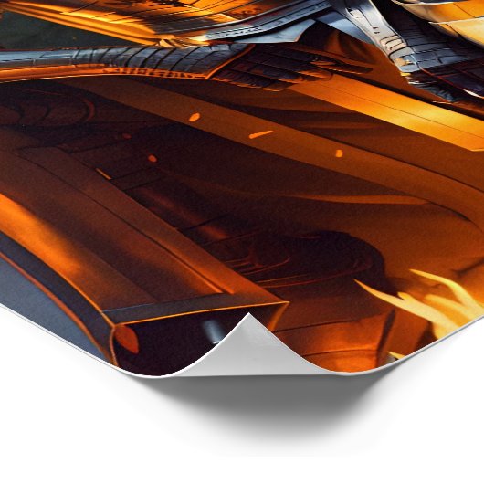 Knight Sitting by a Bonfire Poster (Hoek)