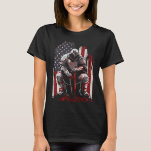 Knight Tempeliers Knielen Crusader Tempeliers Warr T-shirt