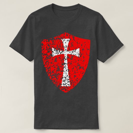 Knight Tempeliers Kruisvaarder in nood Rode Kruis T-shirt (Design voorkant)