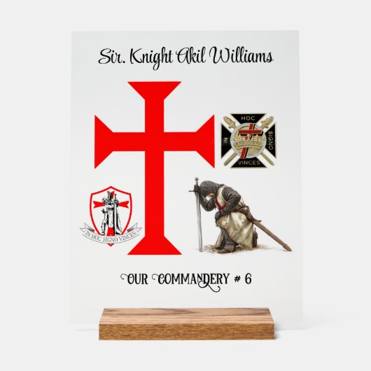 Knight Templar Acryl Bord (Voorkant)