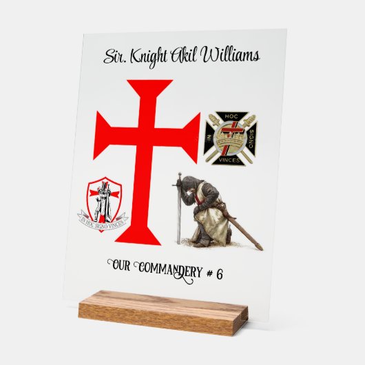 Knight Templar Acryl Bord (Hoek)