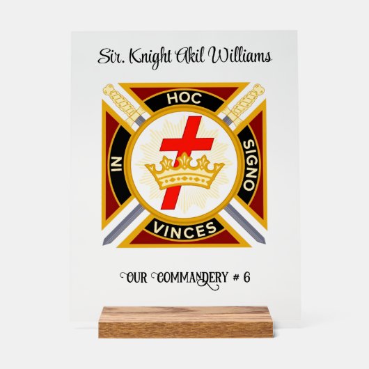 Knight Templar Acryl Bord (Voorkant)