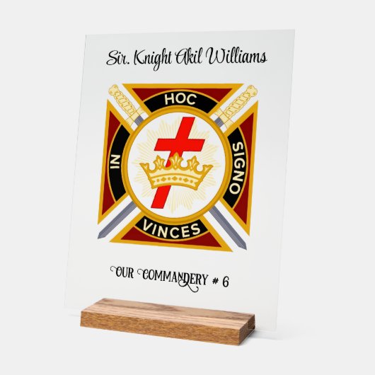 Knight Templar Acryl Bord (Hoek)