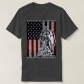 Knight Templar American Flag Crusader T-shirt (Design voorkant)
