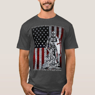 Knight Templar American Flag Crusader T-shirt