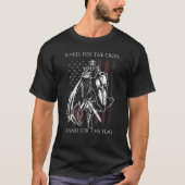 Knight Templar American Flag Crusader Warrior Ren T-shirt (Voorkant)