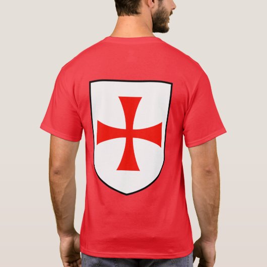 Knight Templar Black Outline Shield Shirt (Achterkant)